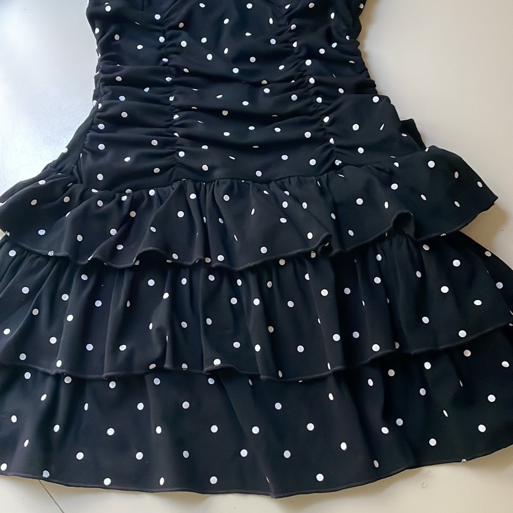 Black Polka Dot Halter Dress - Picture 4 of 8